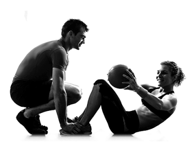 Imagem de duas pessoas praticando alongamentos em conjunto
